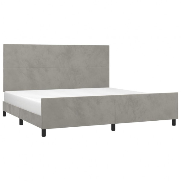 Estructura de cama con cabecero terciopelo gris claro 200x200cm M 3