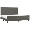 Estructura cama con cabecero terciopelo gris oscuro 200x200 cm 3