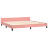 Estructura de cama con cabecero de terciopelo rosa 200x200 cm 5