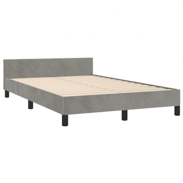 Estructura de cama con cabecero terciopelo gris claro 120x200cm M 5