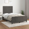 Estructura cama con cabecero terciopelo gris oscuro 120x200 cm 1