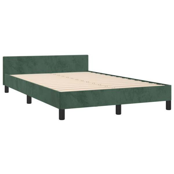 Estructura cama con cabecero terciopelo verde oscuro 120x200 cm M 5
