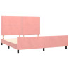 Estrutura de cama c/ cabeceira 160x200 cm veludo rosa 4