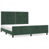 Estructura cama con cabecero terciopelo verde oscuro 180x200 cm 2
