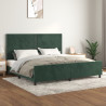 Estructura cama con cabecero terciopelo verde oscuro 200x200 cm 1