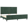 Estructura cama con cabecero terciopelo verde oscuro 200x200 cm 4