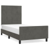 Estrutura de cama sem colchão 80x200 cm veludo cinzento-escuro 2