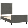 Estrutura de cama sem colchão 80x200 cm veludo cinzento-escuro 4