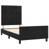 Estrutura de cama c/ cabeceira 80x200 cm veludo preto 4