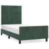 Estructura cama con cabecero terciopelo verde oscuro 80x200 cm 2