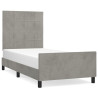 Estrutura de cama sem colchão 90x190 cm veludo cinzento-claro 2