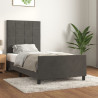 Estructura de cama con cabecero terciopelo gris oscuro 90x190cm 1