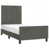 Estrutura de cama sem colchão 90x190 cm veludo cinzento-escuro 3