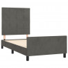 Estrutura de cama sem colchão 90x190 cm veludo cinzento-escuro 4