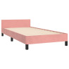 Estructura de cama con cabecero de terciopelo rosa 90x190 cm 5