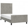 Estrutura de cama sem colchão 90x200 cm veludo cinzento-claro 3