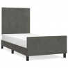 Estrutura de cama sem colchão 90x200 cm veludo cinzento-escuro 2
