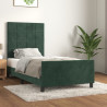 Estrutura de cama sem colchão 90x200 cm veludo verde-escuro 1