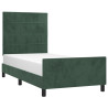 Estrutura de cama sem colchão 90x200 cm veludo verde-escuro 3