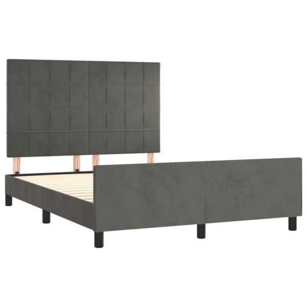 Estructura cama con cabecero terciopelo gris oscuro 140x190 cm M 4