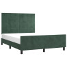Estructura cama con cabecero terciopelo verde oscuro 140x190 cm 3