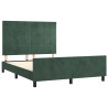 Estrutura de cama sem colchão 140x190 cm veludo verde-escuro 4
