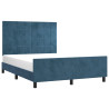 Estructura cama con cabecero terciopelo azul oscuro 140x190 cm 3