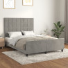 Estrutura de cama sem colchão 140x200 cm veludo cinzento-claro 1