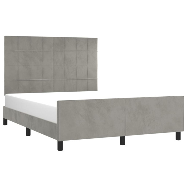 Estrutura de cama sem colchão 140x200 cm veludo cinzento-claro M 3