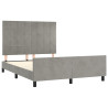 Estrutura de cama sem colchão 140x200 cm veludo cinzento-claro 4