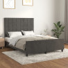 Estrutura de cama sem colchão 140x200 cm veludo cinzento-escuro 1