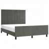 Estrutura de cama sem colchão 140x200 cm veludo cinzento-escuro 3