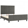 Estructura cama con cabecero terciopelo gris oscuro 140x200 cm 4