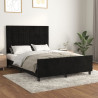 Estrutura de cama sem colchão 140x200 cm veludo preto 1