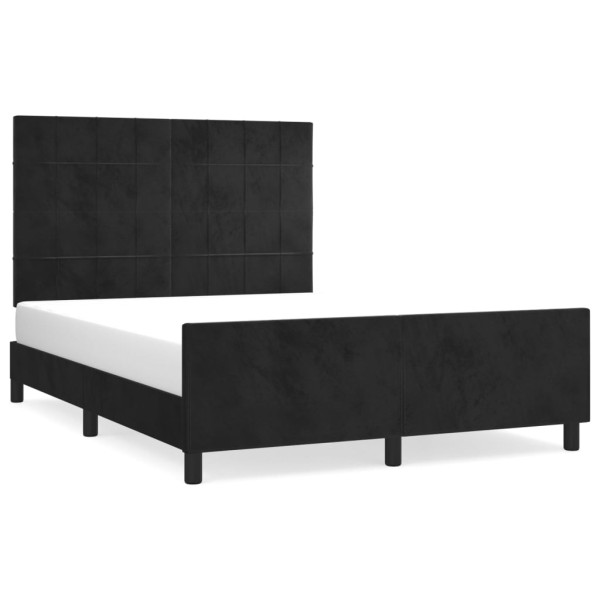 Estructura de cama con cabecero de terciopelo negro 140x200 cm M 2