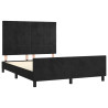 Estructura de cama con cabecero de terciopelo negro 140x200 cm 4
