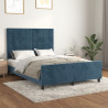 Estructura cama con cabecero terciopelo azul oscuro 140x200 cm 1
