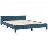 Estructura cama con cabecero terciopelo azul oscuro 140x200 cm 5
