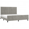 Estrutura de cama sem colchão 160x200 cm veludo cinzento-claro 3