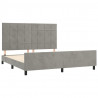 Estrutura de cama sem colchão 160x200 cm veludo cinzento-claro 4