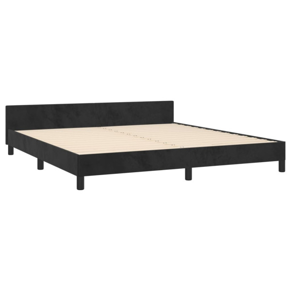 Estructura de cama con cabecero de terciopelo negro 160x200 cm M 5