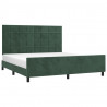 Estrutura de cama sem colchão 160x200 cm veludo verde-escuro 3