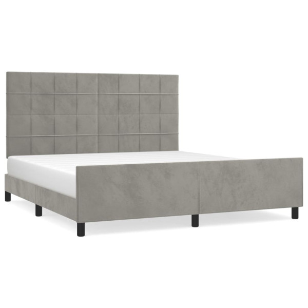 Estructura de cama con cabecero terciopelo gris claro 180x200cm M 2