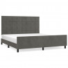 Estrutura de cama c/ cabeceira 180x200cm veludo cinzento-escuro 2
