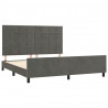 Estrutura de cama c/ cabeceira 180x200cm veludo cinzento-escuro 4