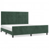 Estrutura de cama c/ cabeceira 180x200 cm veludo verde-escuro 2