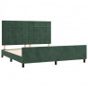 Estrutura de cama c/ cabeceira 180x200 cm veludo verde-escuro 4