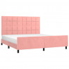 Estructura de cama con cabecero de terciopelo rosa 180x200 cm 3