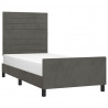 Estrutura de cama sem colchão 80x200 cm veludo cinzento-escuro 3