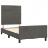 Estructura de cama con cabecero terciopelo gris oscuro 80x200cm 4